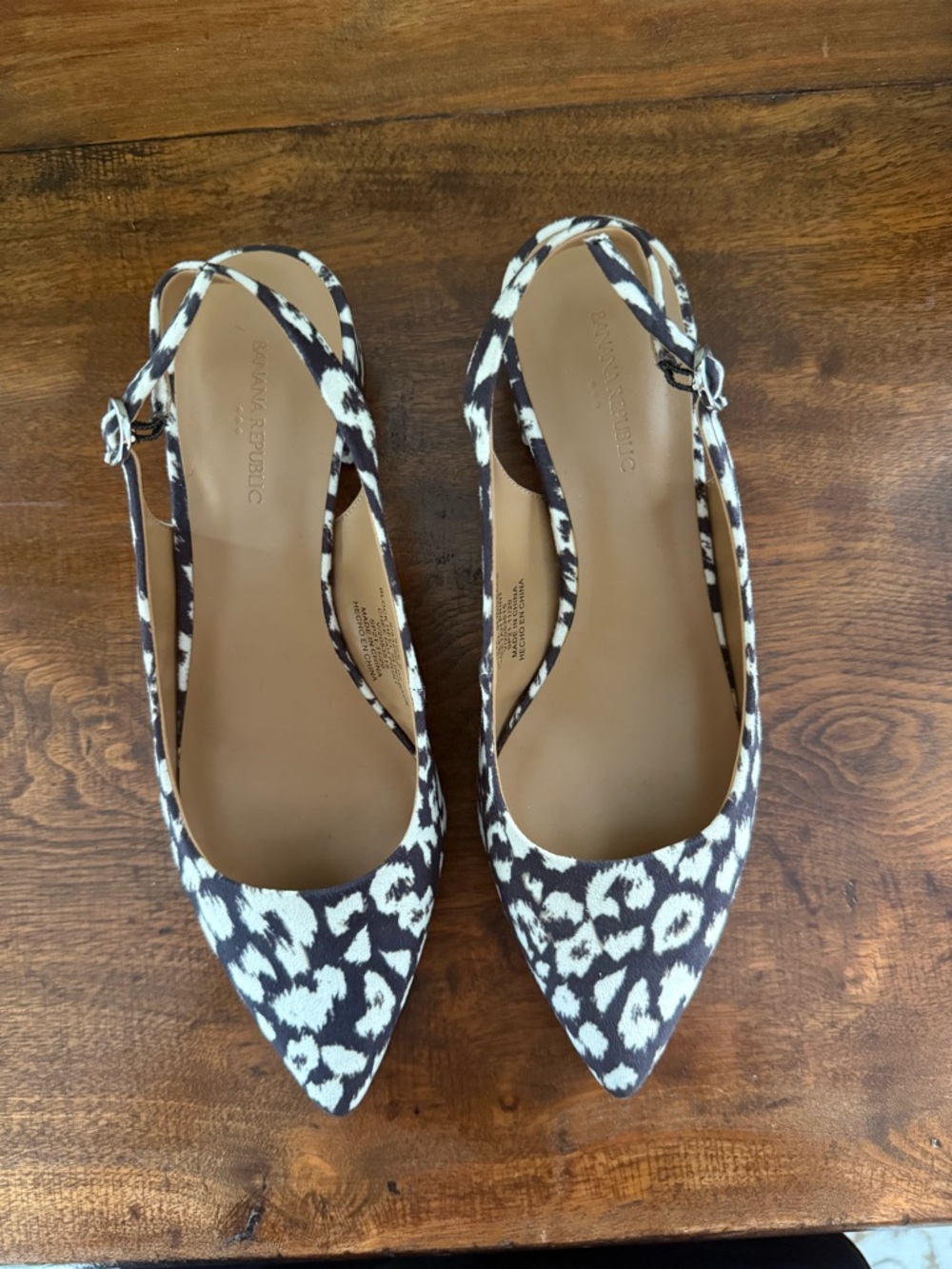 Banana Republic Cheetah Print Pointed Slingback with Block Heel